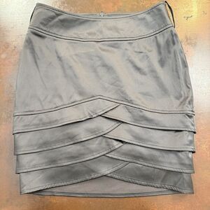 Have & Have Satin Tiered Mini Skirt Womens Size X Sexy Night Out Party Cocktails